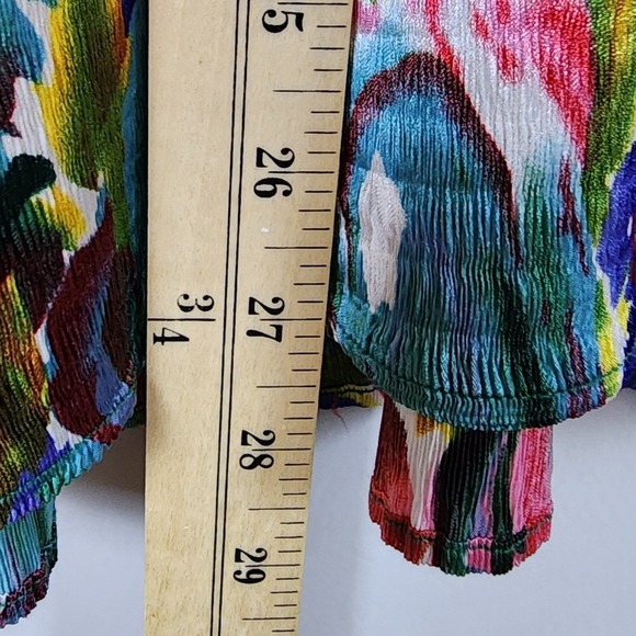 Coldwater Creek Womens‎ Sz L Artsy Floral Long Sleeve Button Up Top Oversized - Picture 7 of 8